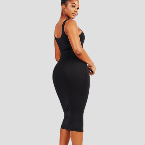 Magic Sculpt Built-In Shapewear Dress, Sleeveless Black - Picture 6 of 7